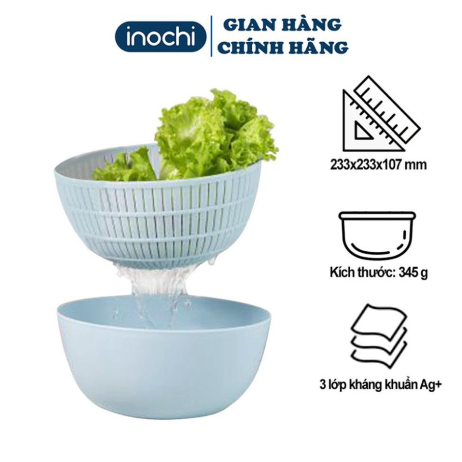 Thau rổ nhựa - rổ yoko loại tròn 23c dẻo inochi Nhật Bản loại cao cấp chắc chắn sang trọng phủ Ag+ kháng khuẩn TRD01