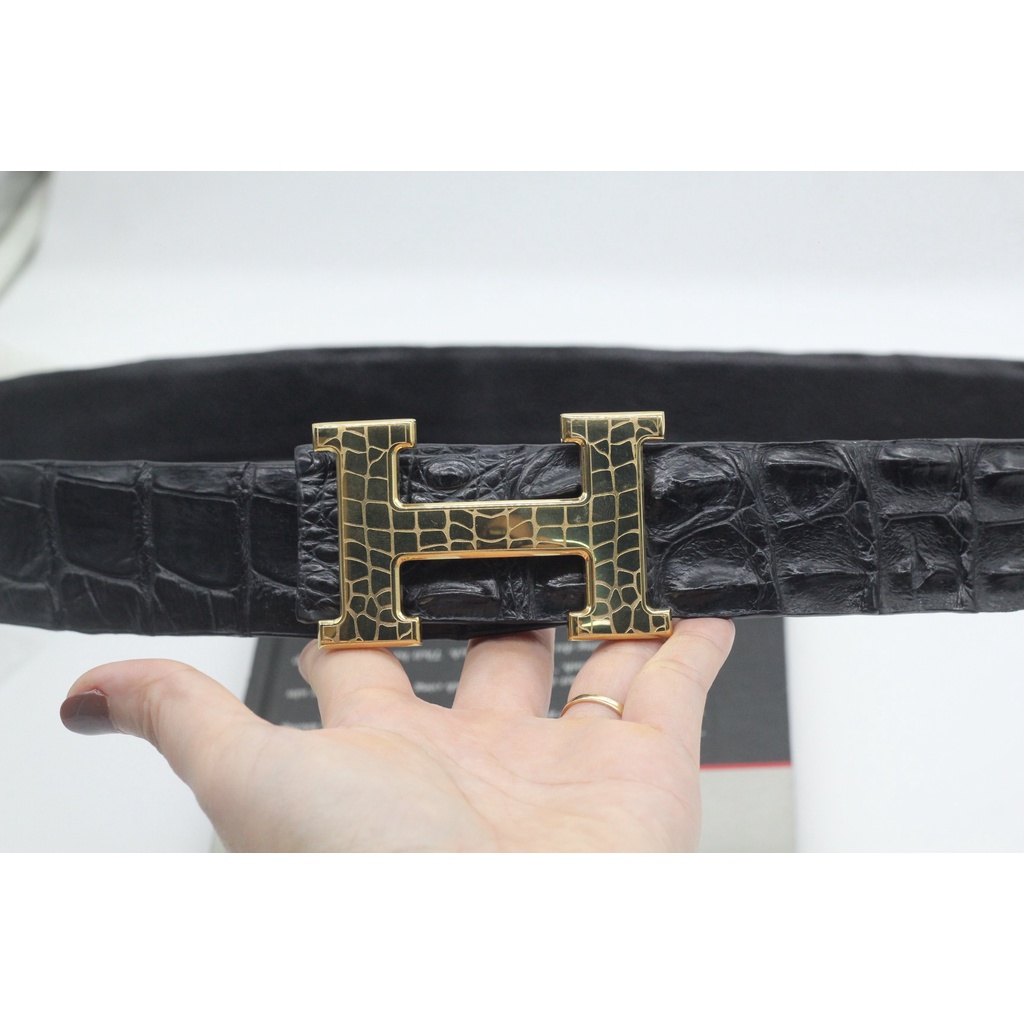 Dây Thắt Lưng Dây Nịt Gai Da Cá Sấu Thật Bản 3.8cm Bản Liền Không Nối Sản Phẩm Kèm Mặt Khóa Cao Cấp Bảo Hành 12 Tháng