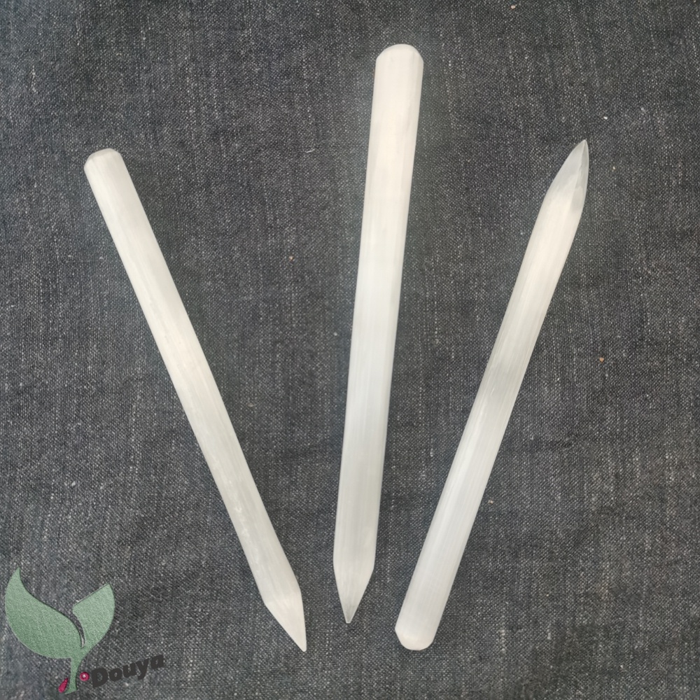 Đũa bút chì selenite pha lê tự nhiên 5,9 inch để trang trí nhà cửa