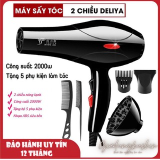 Máy Sấy Tóc Tạo Kiểu Tóc Chuyên Nghiệp Deliya Công Suất Lớn 2200W Chăm Sóc Tóc Đẹp Chuẩn Salon Tặng Kèm Bộ 5 Phụ Kiện