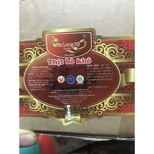 COMBO SỈ 5KG BÒ KHÔ MIẾNG ( HÀNG GIA LONG KÝ)