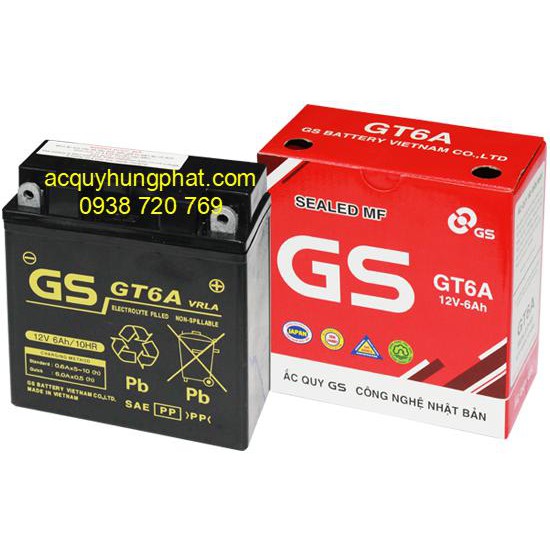 Ắc Quy Xe Máy GS GT6A (12V - 6Ah)