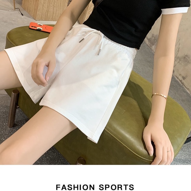 Quần đùi cạp cao quần short Ống Rộng quần đùi mặc nhà