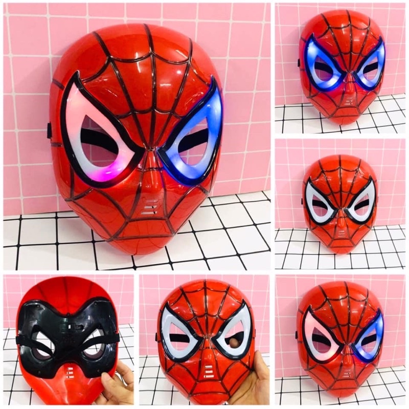 Mặt nạ người nhện có đèn hoá trang / mặt nạ spider man siêu anh hùng