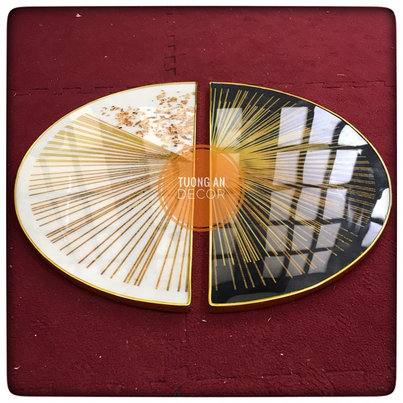 [Top mẫu bán chạy] Tranh tráng gương treo tường decor tròn, bán nguyệt TUONGAN, khung tranh trang trí phòng hiện đại