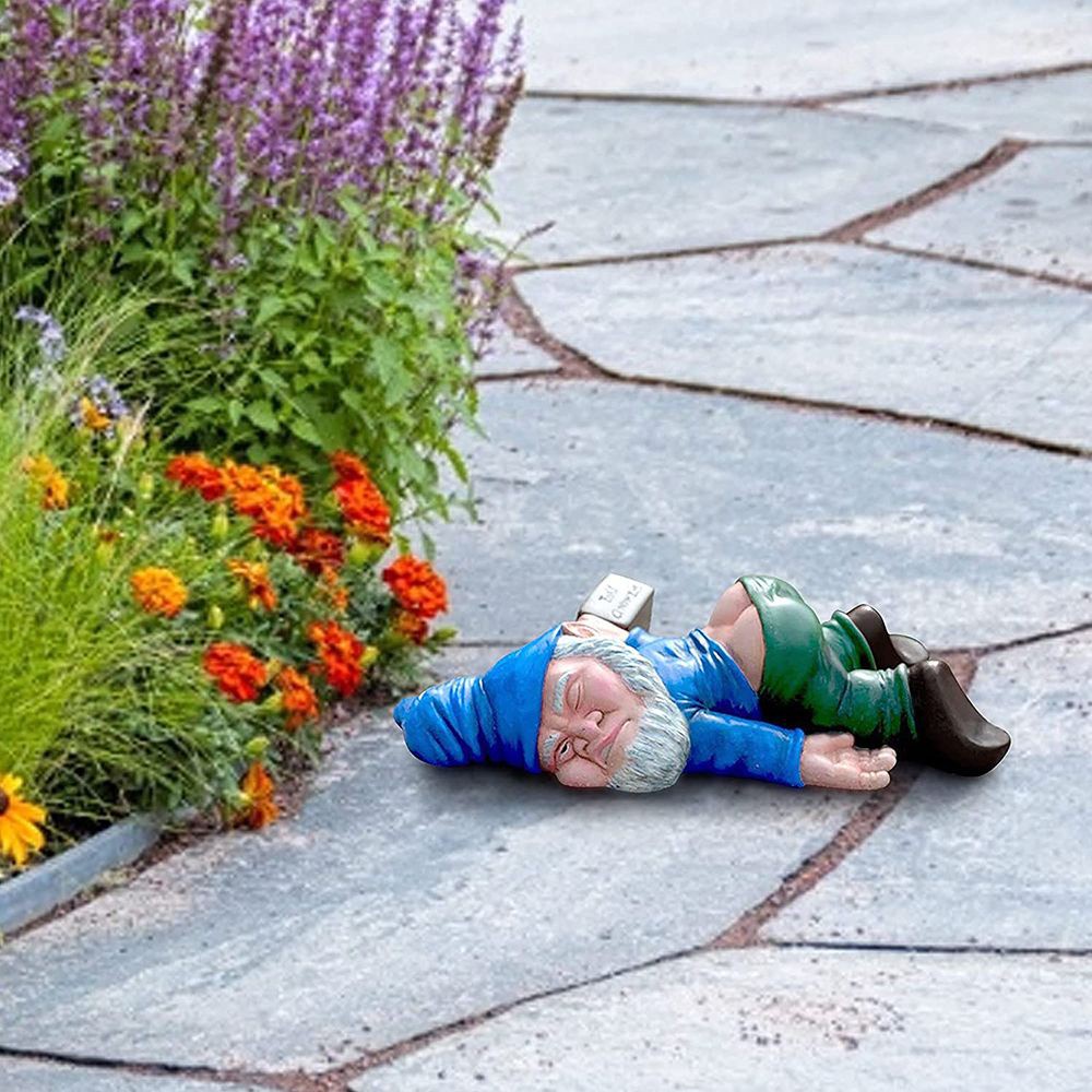 LUCKY For Outdoor Decor Funny Drunk Dwarf Yard Weather Resistant Gnomes Statue Sculpture Ornaments Resin Figurine Lawn Patio Home Decor/Multicolor