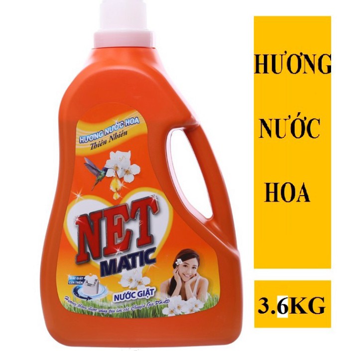 [Hoangminh]  Nước giặt NET Matic hương nước hoa thiên nhiên chai 3.6kg