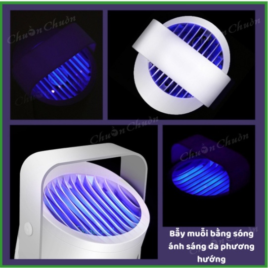 Đèn Bắt Muỗi, Bắt Côn Trùng Mosquito Killer Lamp Xoay 360 Cao Cấp, Đèn Bắt Muỗi Cảm Ứng Ánh Sáng, Quạt Hút Siêu Mạnh