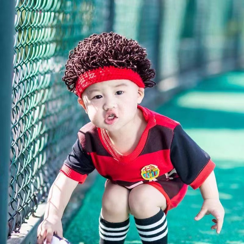 Mũ đội đầu kiểu tóc giả xoăn vui nhộn dành cho bé, mũ len tóc giả lông xù ngộ nghĩnh