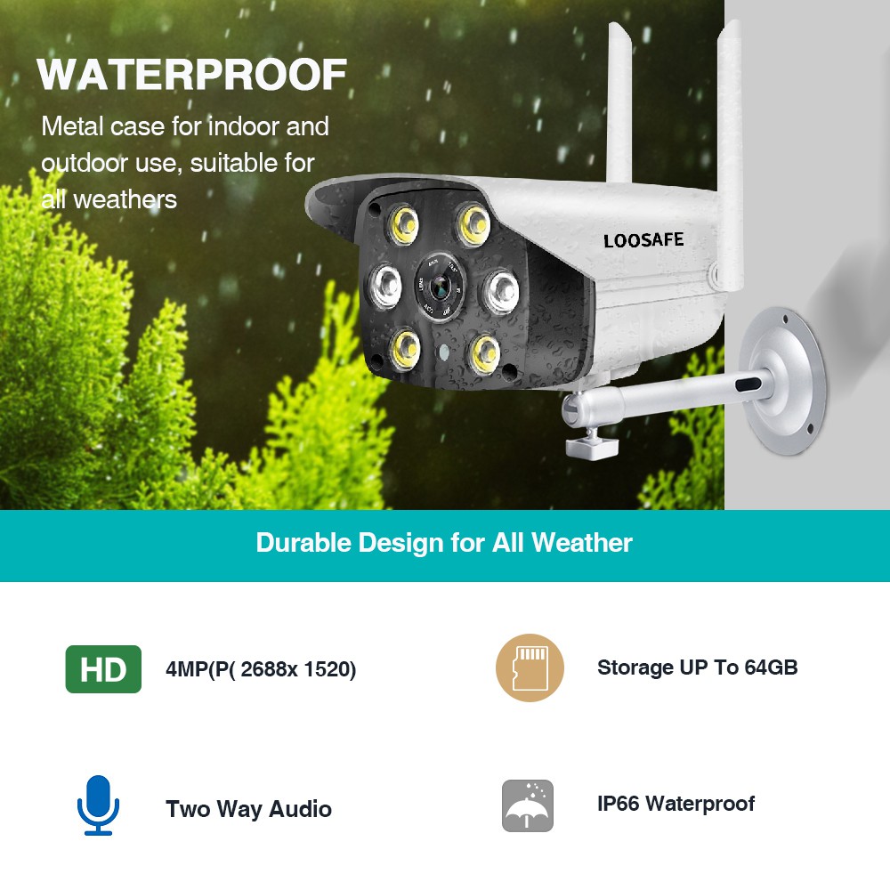 Camera ngoài trời LOOSAFE 2.0Mpx - Tiếng Việt + 32G Chính hãng