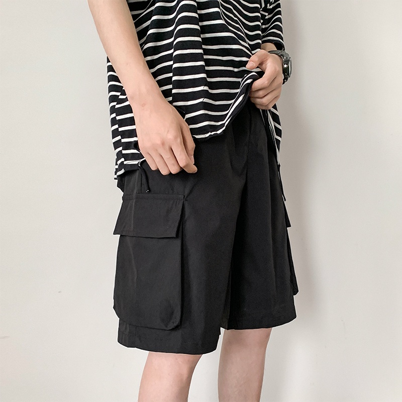 Quần đùi ống rộng phối túi năng động thời trang cho nam