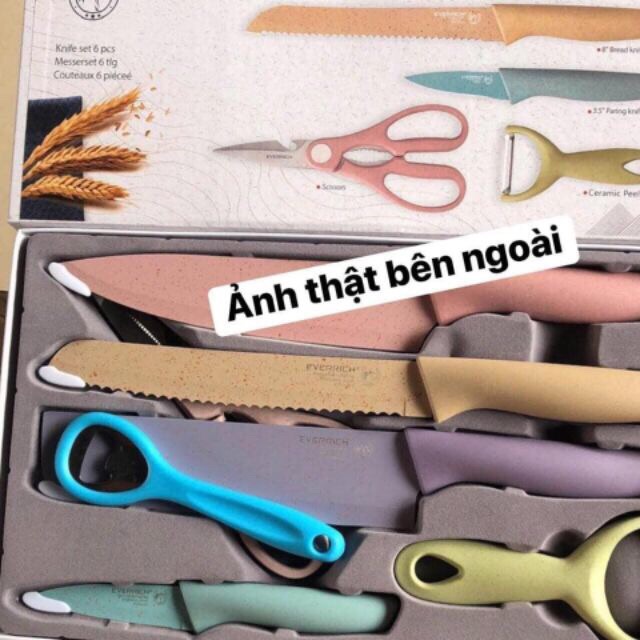 Set bộ dao 6 món EVERICH kháng khuẩn cực tiện dụng