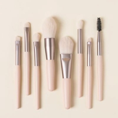 Set 8 cọ đánh phấn trang điểm kèm túi khóa kéo phong cách vintage DANA