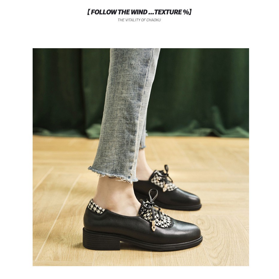 Giày LOLITA Nhật Bản Giày Da Đính Nơ Cao Gót 5 Phân