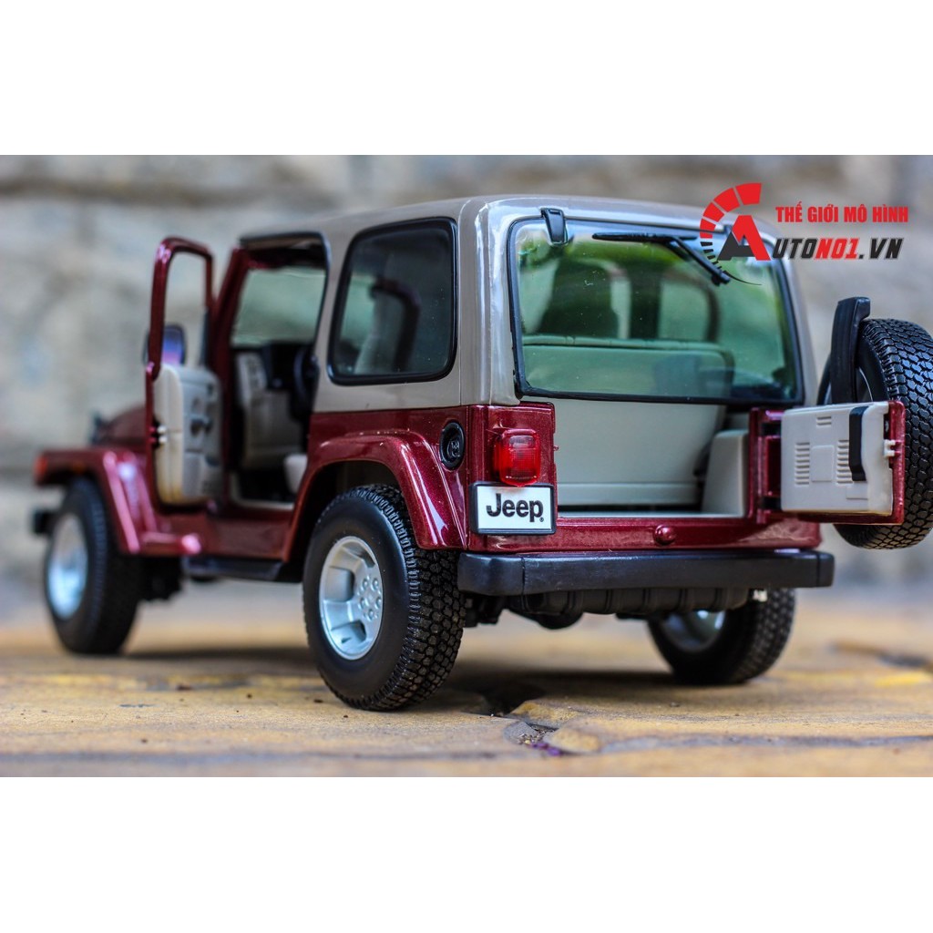 MÔ HÌNH XE JEEP WRANGLER SAHARA BROWN CÓ MUI 1:18 MAISTO 6679