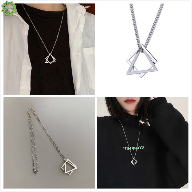 Dây Chuyền Mặt Tam Giác Phong Cách Hip Hop Cho Cặp Đôi