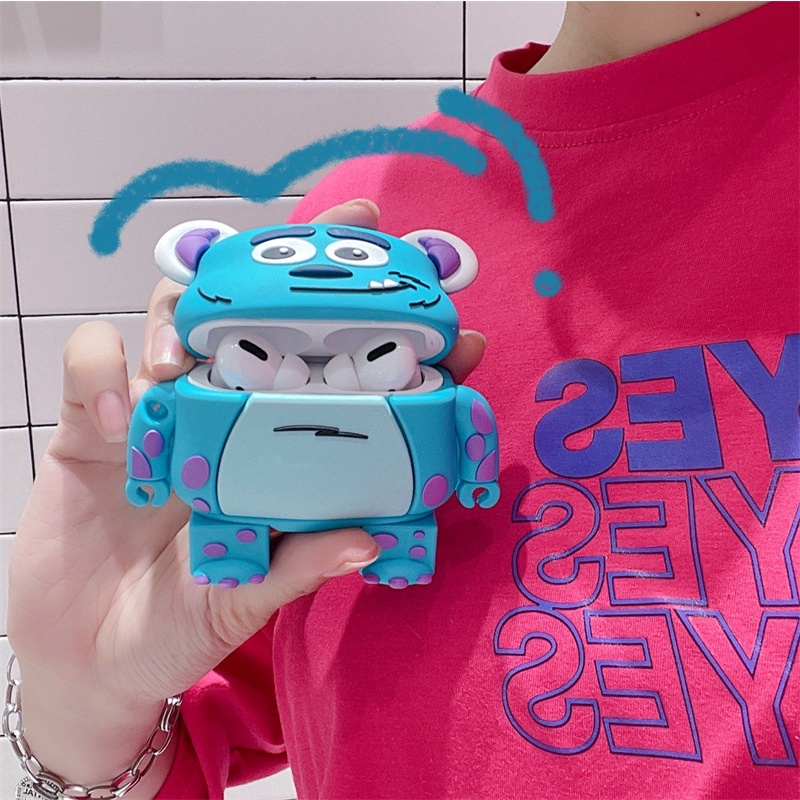 Vỏ Ốp Case  bảo vệ hộp đựng tai nghe Airpod 1/ Airpods 2 / Airpods Pro mike and sully hoạt hình monsters