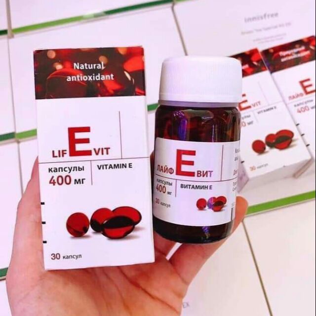 Viên uống Vitamin E đỏ Mirrolla 270mg &amp; 400mg của Nga