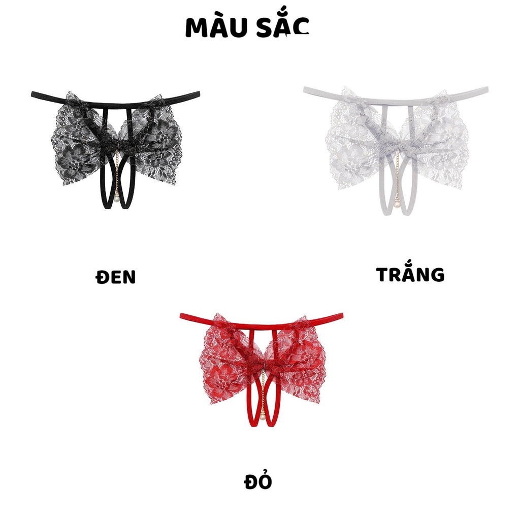 Quần Lót Nữ Ren cao cấp Hở Đáy phối nơ thiết kế sexy thoáng mát MÃ 2256