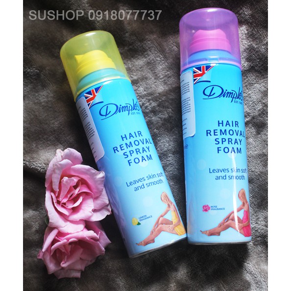 Tẩy lông Dimples dạng bọt - Hàng nhập khẩu Anh quốc - Loại to 200ml chai xịt