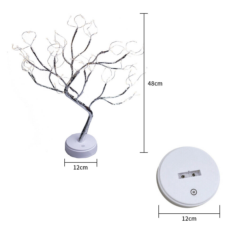 Đèn LED ngủ cỡ nhỏ hình cây ánh sáng ngọc trai sạc USB dùng trang trí