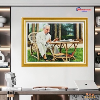 Tranh đính đá, tranh thêu chữ thập bác hồ ngồi làm việc DF422 222072 (90cm x 60cm)