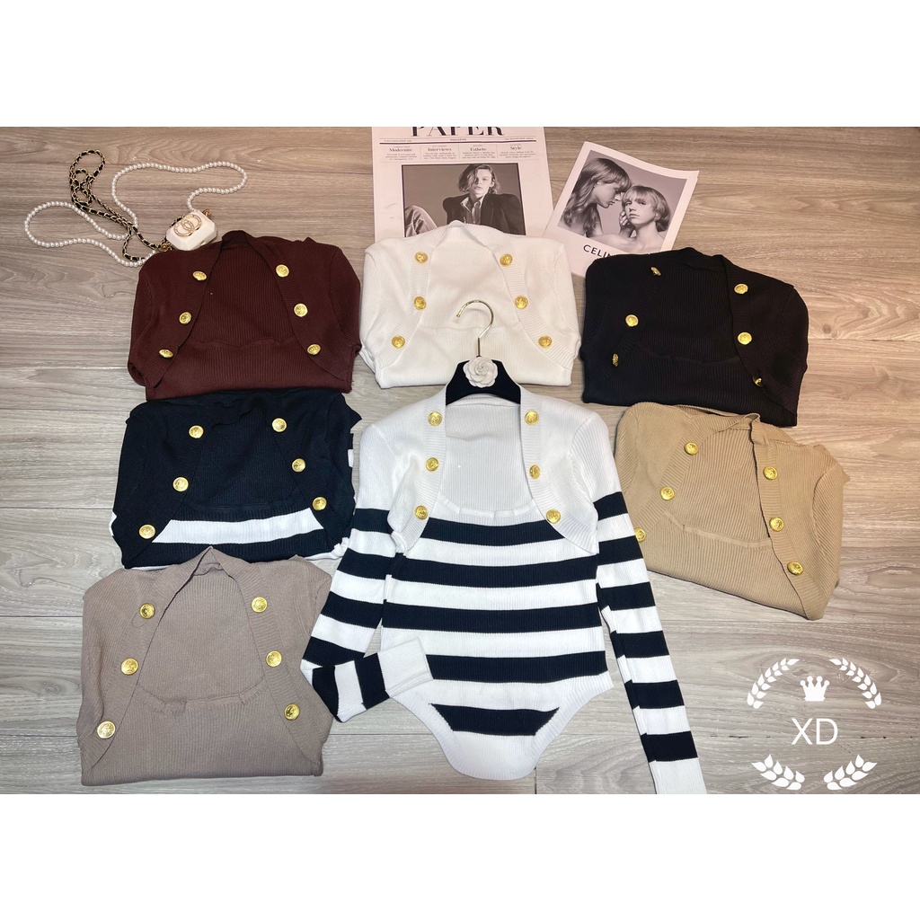 Áo len nữ kiểu, áo len tay dài phối cúc vàng sáng choang gấu vạt style cực đẹp lên form cá tính hàng quảng châu loại 1 | BigBuy360 - bigbuy360.vn