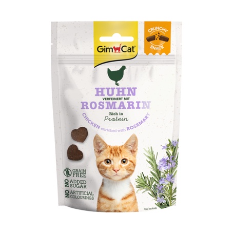 Snack cho mèo giòn vị thịt gà và hương Thảo GimCat Crunchy Snack chicken &amp; rosemary 50g