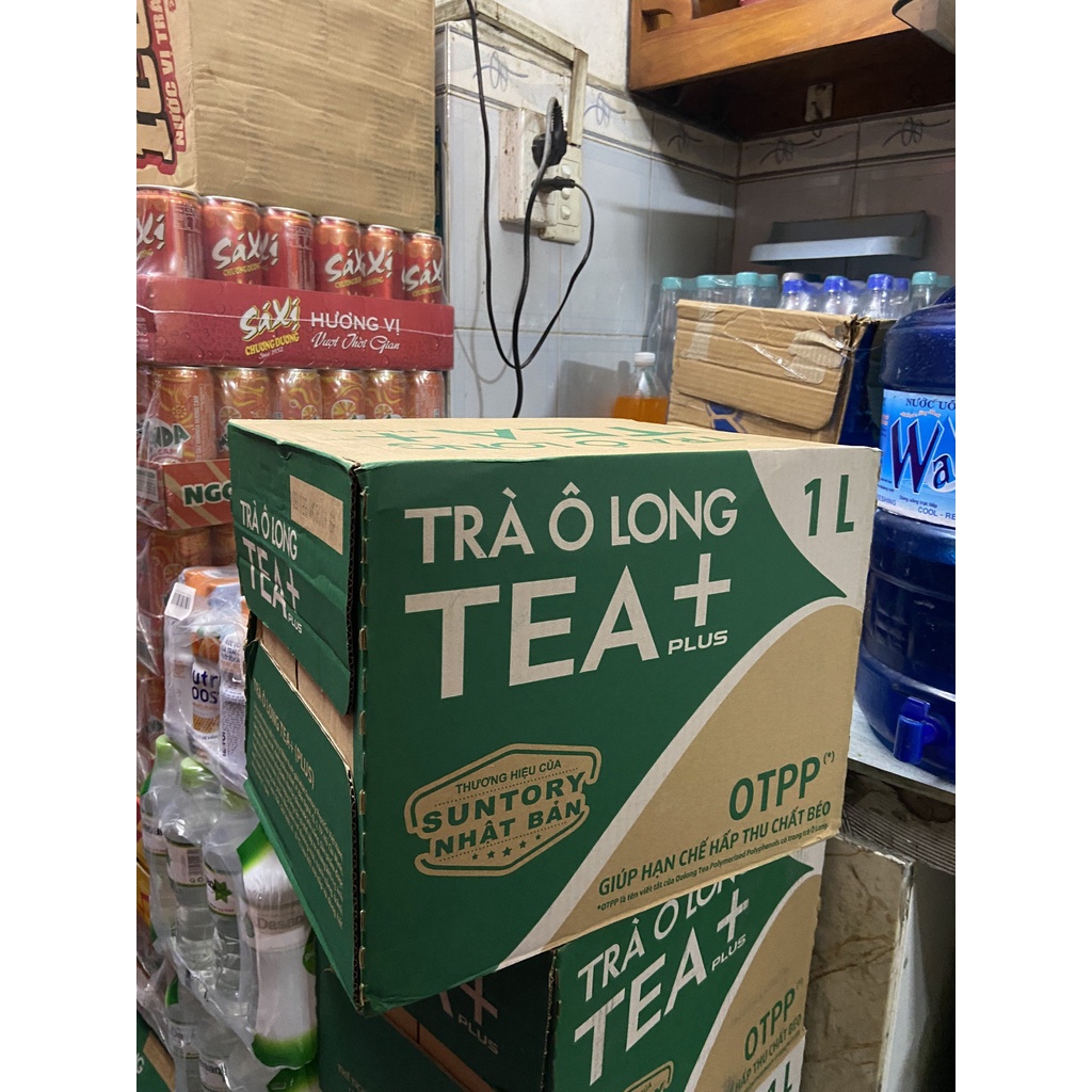 [Toàn quốc] Thùng 12 Chai Trà Ô Long Tea Plus Chai Nhựa PEP 1l - 1 Lít Date Luôn Mới