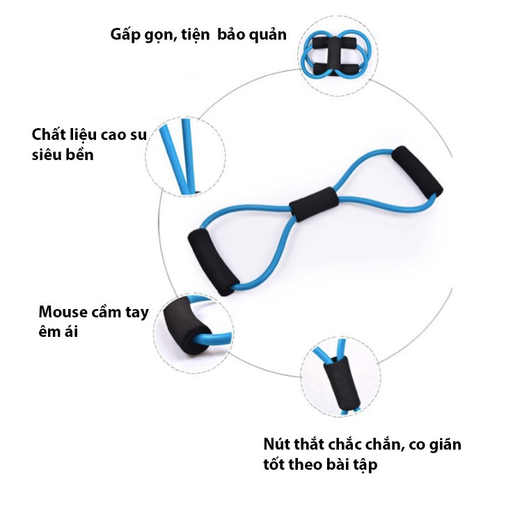 Dây kéo đàn hồi tập thể lực,tập tay vai đa năng vòng số 8