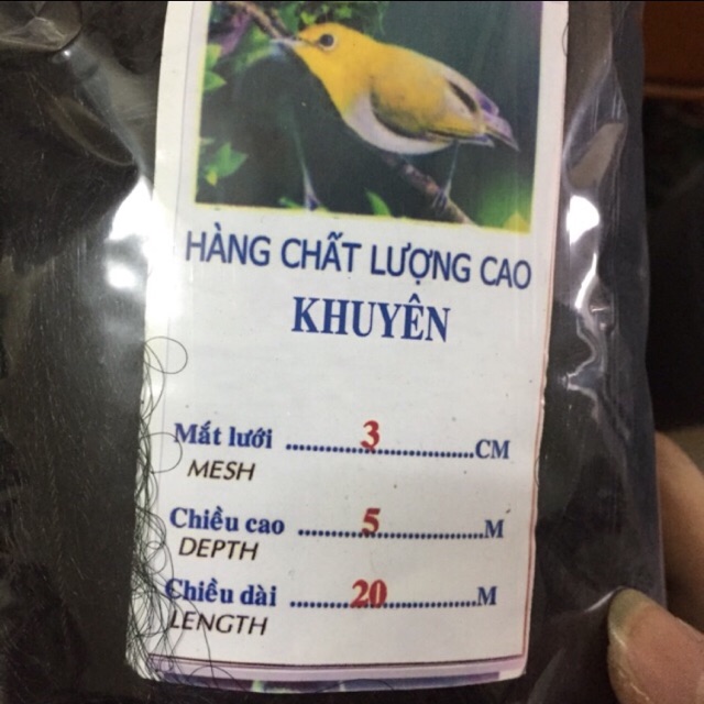 Lưới bẫy chim khuyên dài 20m