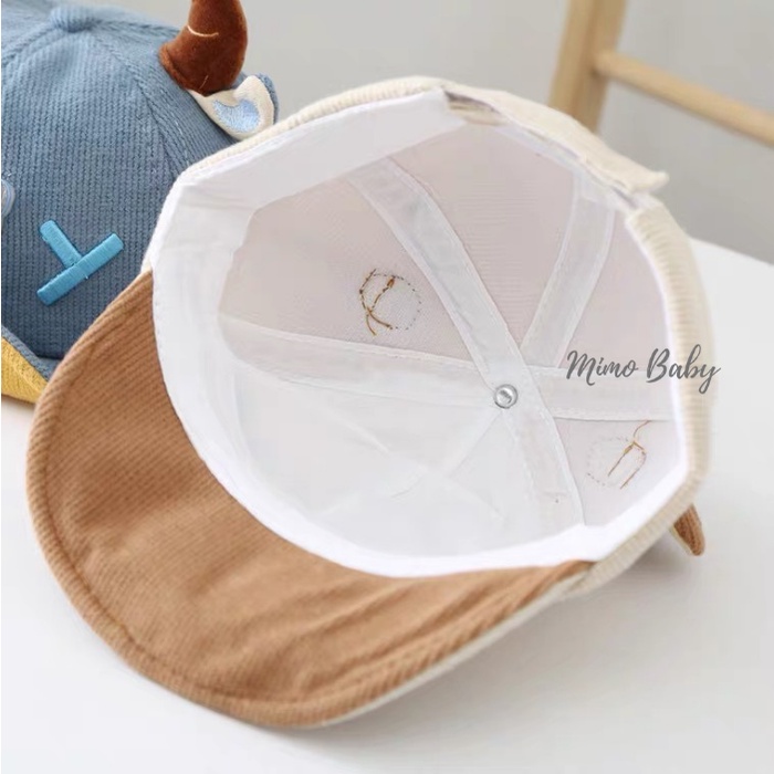 Mũ nón lưỡi trai mềm gắn sừng trâu đáng yêu cho bé MH128 Mimo Baby