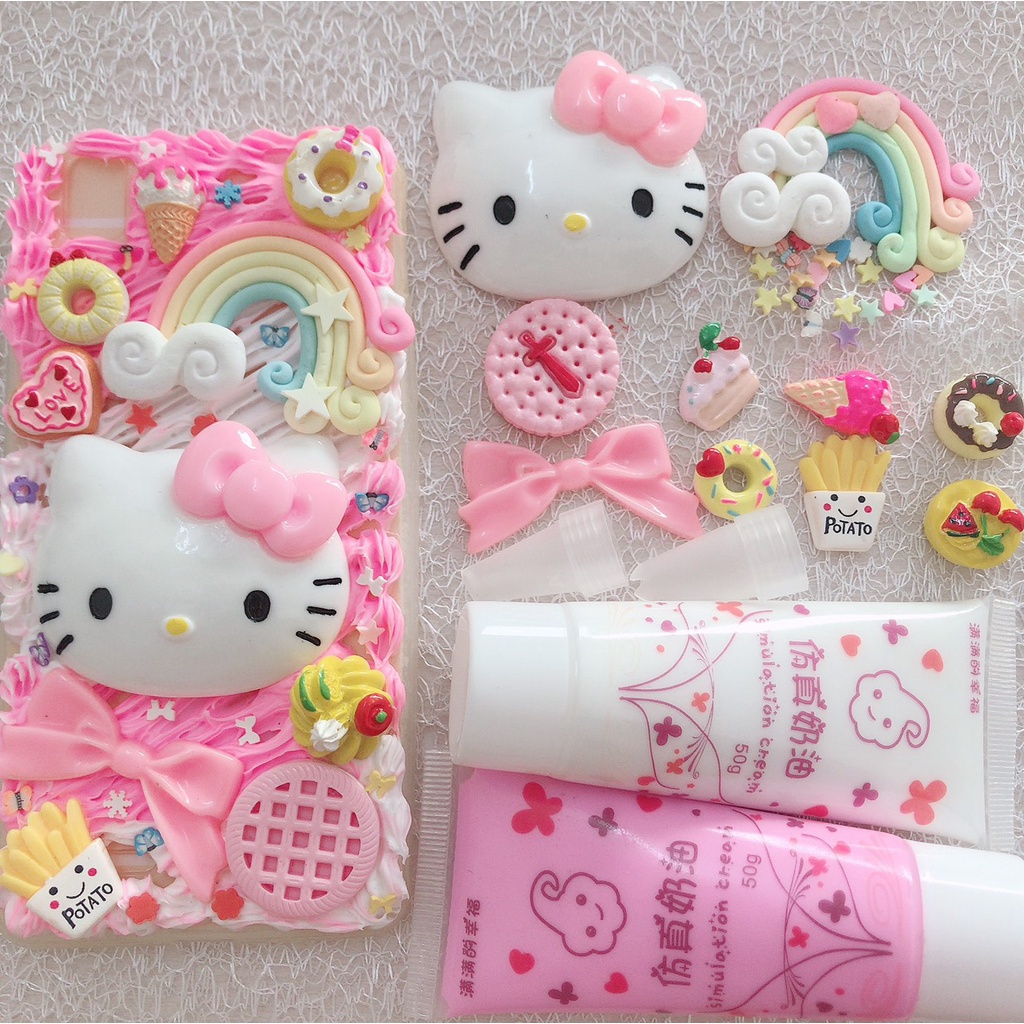 Bộ Kit keo kem trang trí mẫu Thiên Thần Set Nguyên Liệu Keo Kem Trang Trí Ốp lưng