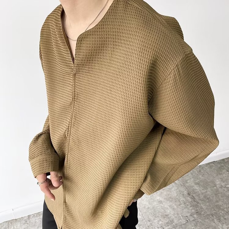 Áo Thun Nam Dài Tay Cổ Chữ V Thời Trang Hàn