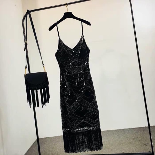 Váy dự tiệc body hoạ tiết may sequin (Order 7-10 ngày)
