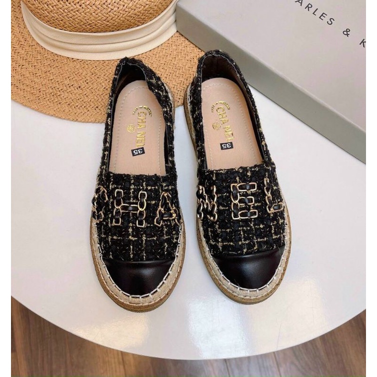 Giày slip on chất dạ đế kếp CN chữ xích cá tính