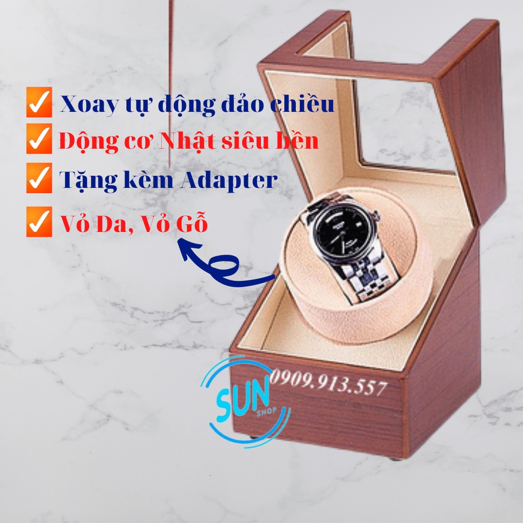 Hộp Đựng Đồng Hồ Cơ 1 Xoay Vỏ Da, Vỏ Gỗ Giá Rẻ, Hàng Cao Cấp BH 2 Năm