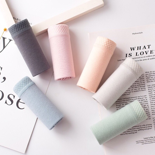 Quần Lót Nữ ❤️FREESHIP❤️ Quần Lót Nữ Cotton viền kẻ ô thoáng mát kháng khuẩn ôm dáng - QL cạp lưới