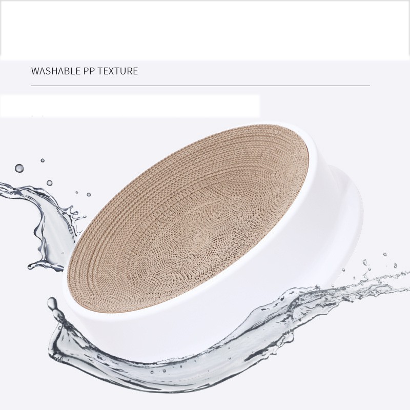 Bàn cào móng cho mèo vỏ nhựa hình tròn có thể tháo và thay lõi carton D 39.5x10cm