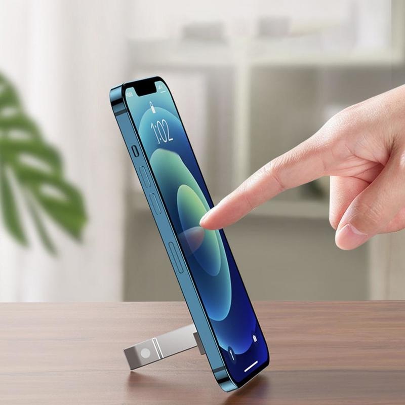 1 Giá Đỡ Kim Loại Siêu Mỏng Có Thể Gập Lại Tự Dính Chất Lượng Cao Cho Điện Thoại / Máy Tính Bảng