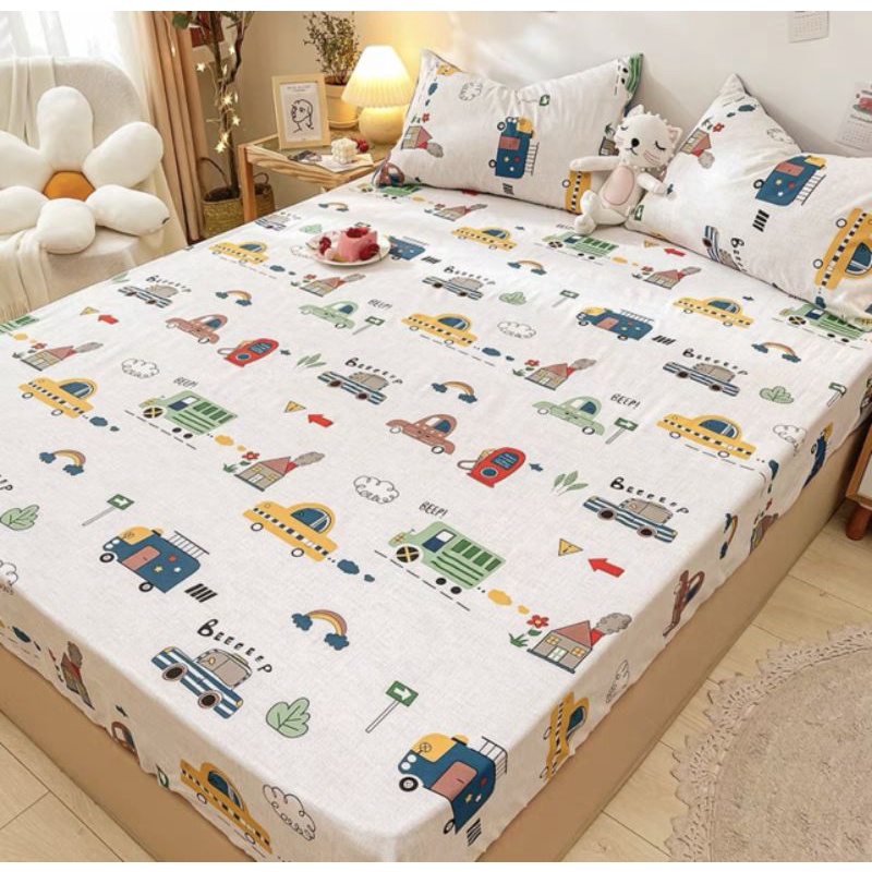 (Nhiều mẫu) Ga gối Cotton Living 3 món nhập khẩu,mọi kích thước, miễn phí bo chun, inbox để gửi thêm mẫu | BigBuy360 - bigbuy360.vn