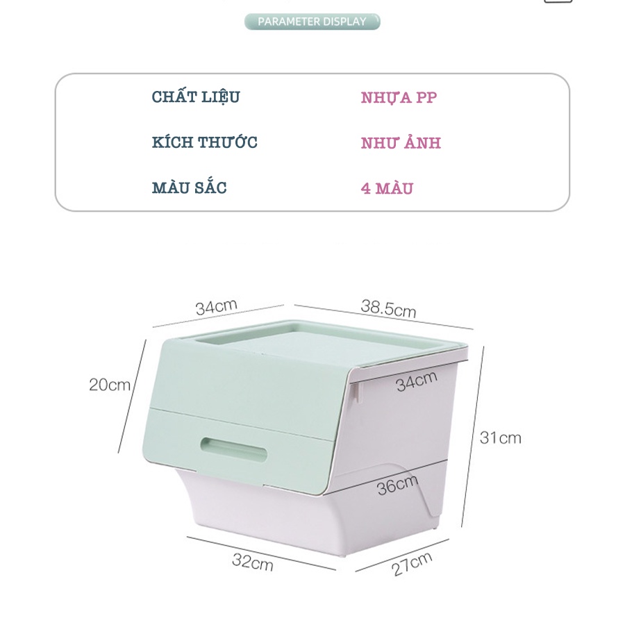 Hộp Đựng Đồ Nắp Lật 3 Nấc Xếp Chồng Siêu Tiện Gọn Enoda Home Q011