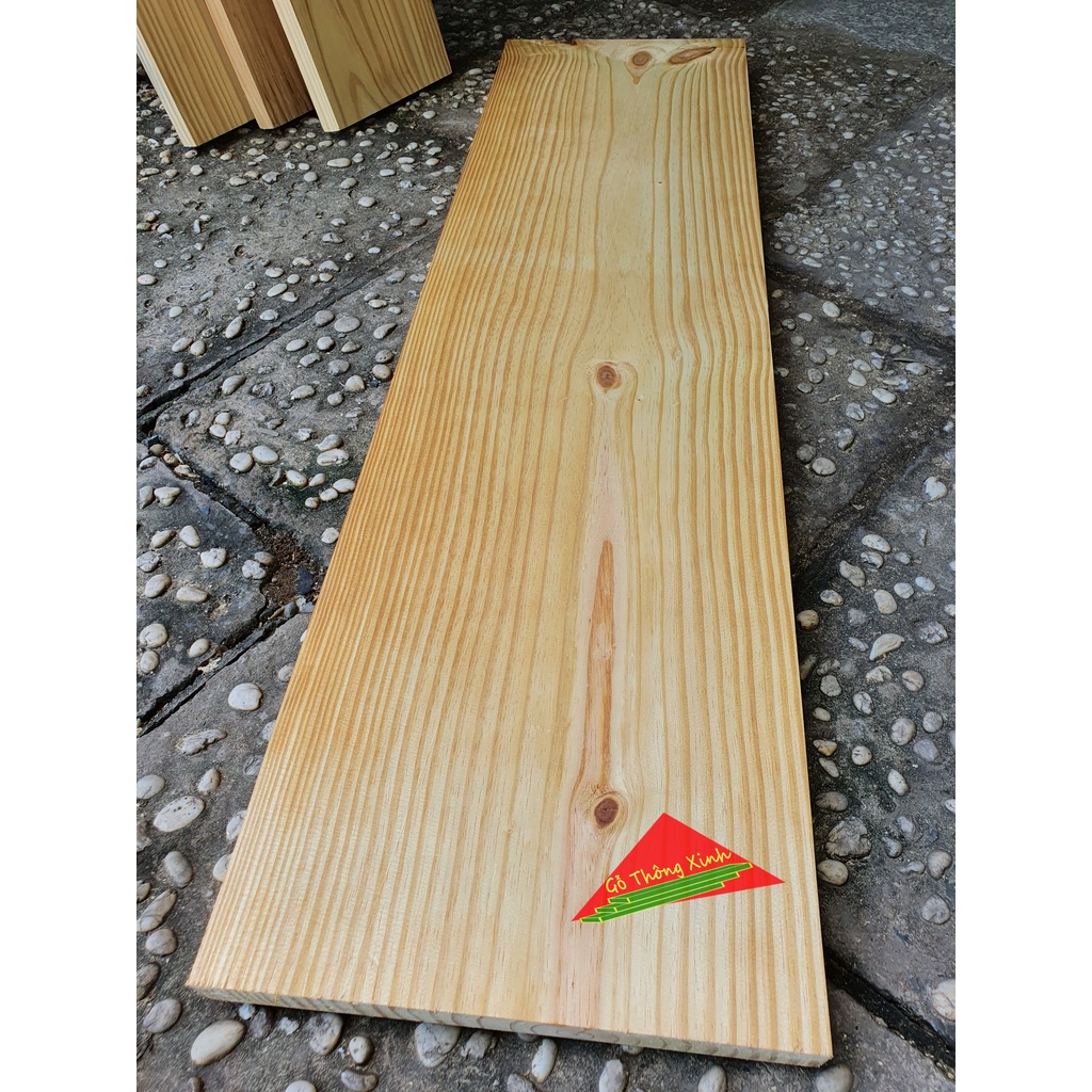 Tấm gỗ thông rộng 24cm, dài 1m2, dày 3cm thích hợp dùng làm bậc cầu thang, xích đu,làm kệ, làm mặt bàn,DIY