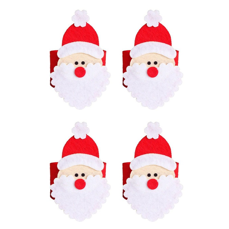 Bộ 4 Vòng Giữ Khăn Ăn Hình Ông Già Noel