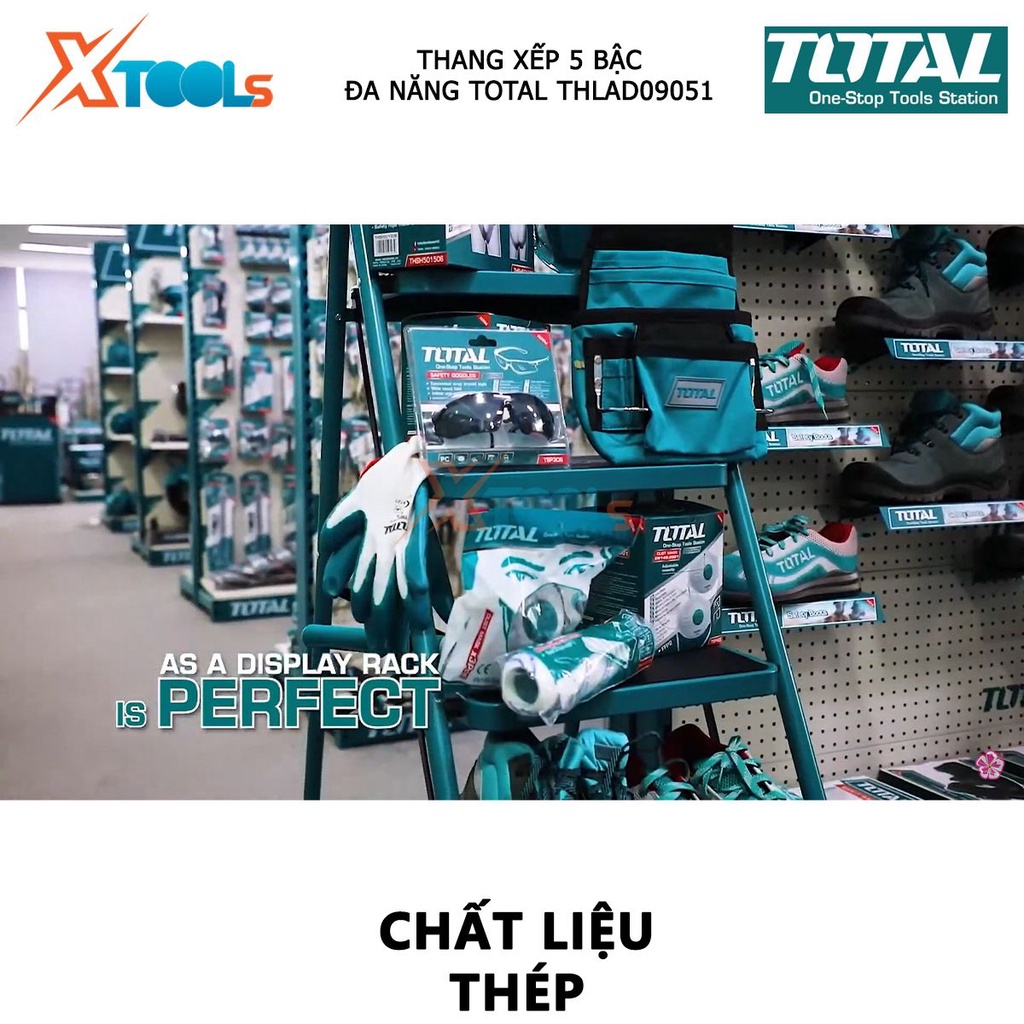 Thang xếp 5 bậc đa năng TOTAL THLAD09051 | hỗ trợ sửa chữa nhà cửa thuận tiện [CHÍNH HÃNG] [XTOOLs]