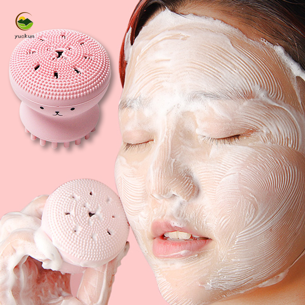 Cọ rửa mặt mát xa tẩy tế bào chết thiết kế hình bạch tuộc phong cách Hàn Quốc độc đáo