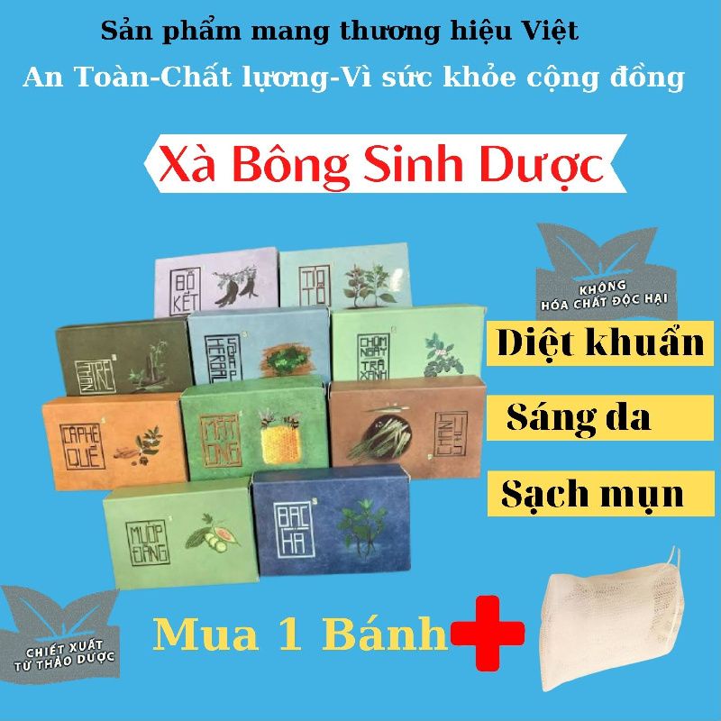 Xà bông sinh dược thiên nhiên sáng da diệt khuẩn sạch mụn đủ 10 loại | BigBuy360 - bigbuy360.vn