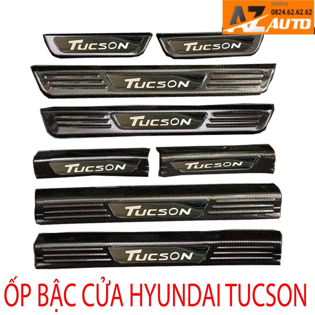 ỐP bậc cửa, ốp bậc cốp Tucson 2016-2022 vân cacbon cao cấp - hàng cao cấp