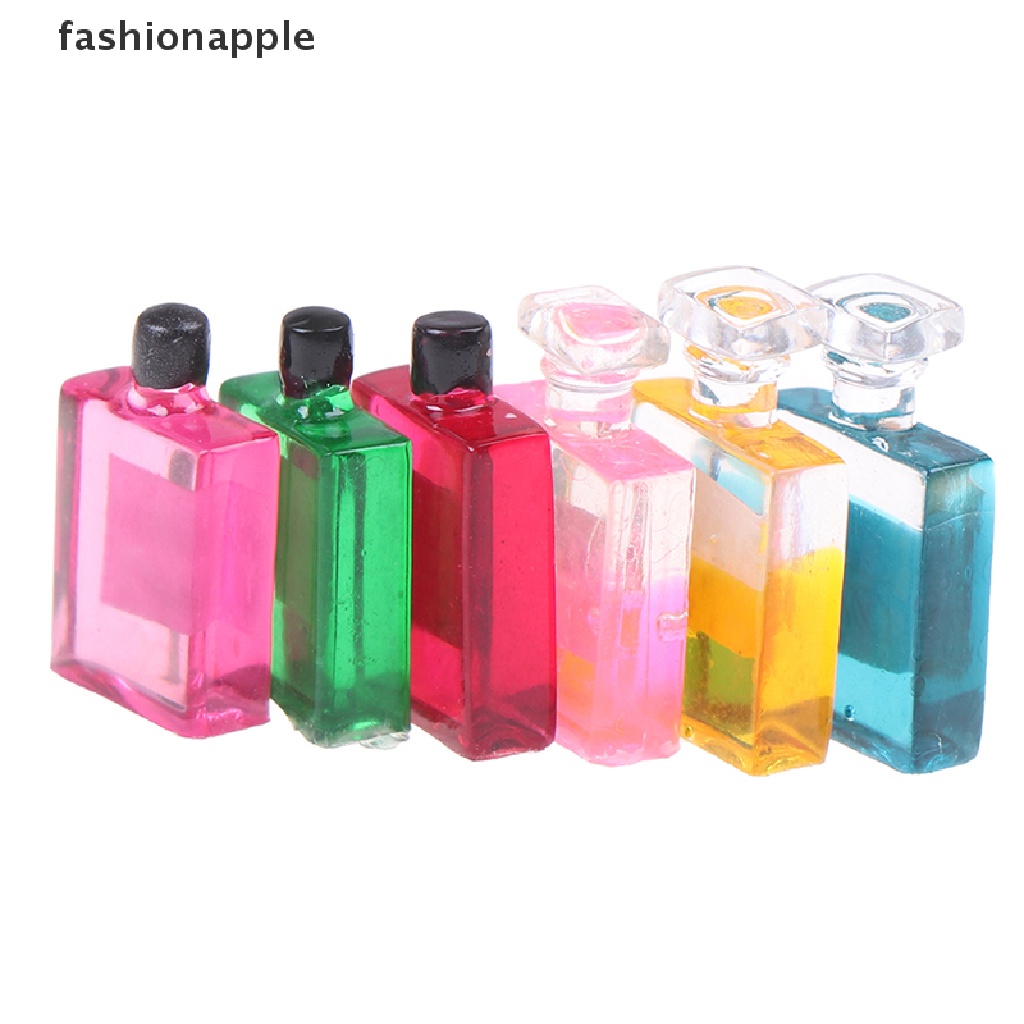 Set 6 Chai Nước Hoa Mini Tỉ Lệ 1: 12 Dùng Để Trang Trí Nhà Búp Bê