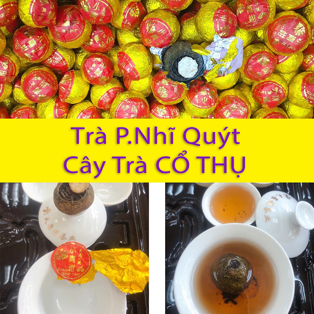 Trà Phổ Nhĩ Quýt Cổ Thụ - 1 Viên Dùng Thử - Trà ngon, lâu năm tuổi trà, hương vị đặc biệt, đặc sản Thiên Mã Môn
